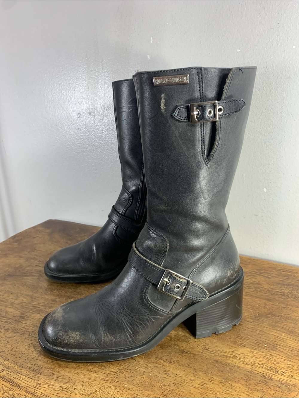 Vintage made in brazil Harley Davidson motorcycle leather boots
